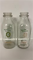 (2) Shenville Creamery milk bottles