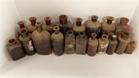 (19) assorted amber glass bottles