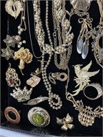 Gold Tone Costume Jewelry, Pins, Necklaces & More