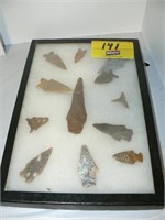 ARROWHEADS IN DISPLAY CASE