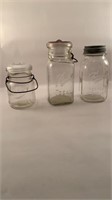 3 Clear Ball and Drey Jars