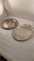 2 Silver Serving Trays