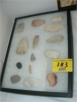 ARROWHEADS IN DISPLAY CASE
