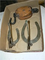 FLAT WITH 2 BRASS FARRIER GAUGES, BLOCK AND