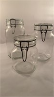 3 Piece Glass Canister Set