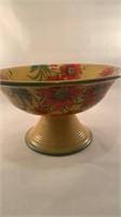 Poinsettia Ceramic Pedestal Bowl