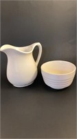 Ceramic pitcher and bowl