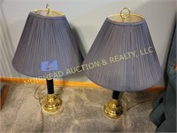 PAIR OF BLUE TABLE LAMPS