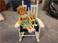 WOODEN ROCKER WITH DOLLS