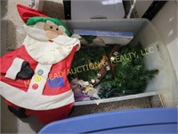 TOTE OF CHRISTMAS ITEMS, LIGHTS, SLEIGH BELLS