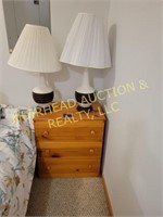 3 DRAWER CHEST & LAMPS