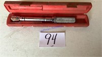 Snap-On 3/8” dr torque wrench, 0-75 ft lbs