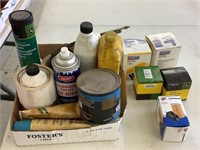 Lot of Oil Filters, & Assorted Supplies