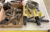 Lot of Assorted Tools- Caulk Guns, Trailer Pins,