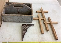 Wooden Carry Tool Crate & Cross Decor