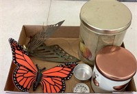 Lot of Decor Butterflies, & Canisters