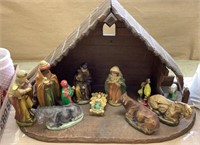 Wooden Nativity Scene