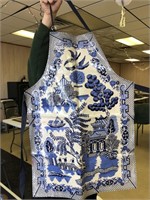 blue willow plastic apron
