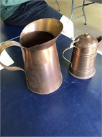 copper pitcher & creamer