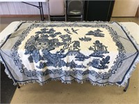 blue willow tablecloth