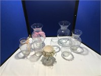 Selection of Clear Glass Vases