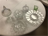 misc glass candy bowls & platter