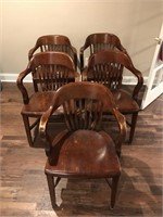 5 Barrel Back Bar Chairs