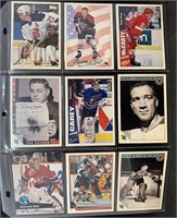 Sheet of '91 & '92 Pro Set, '93 Upper Deck Hockey