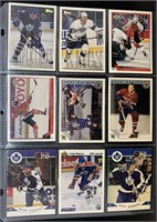 Sheet of 1990's NHL Pro Set & Topps Hockey Cards