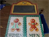 ginger bread bathroon signs aluminum