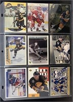 Sheet of 1990's NHL Upper Deck & Pro Set Hockey Ca