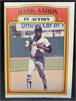 1972 OPC #300 Hank Aaron in Action Baseball Card