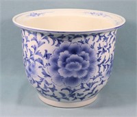 Blue & White Decorated Flower Pot
