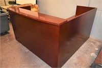 MAHOGANY 6' X 6' RECEPTION DESK