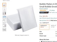 Bubble Mailers 4.33x5.11 Inch White Self Seal Padd