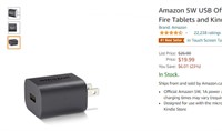 Amazon 5W USB Official OEM Charger and Power Adapt