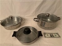 STAINLESS STEEL POTS WITH LIDS