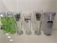 BEER GLASSES & PLASTIC BOTTLES