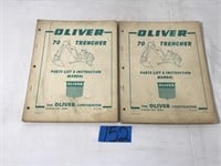 2 Oliver 70 Trencher Parts List & Instructions