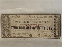 1863 CONFEDERATE 2 DOLLAR 50 CENTS HUNTSVILLE