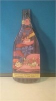 Glass wine bottle shaped cutting board 13 in tall