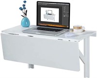 9 Plus Wall Mounted Floating Folding Table, White