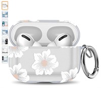 airpods pro case clear with flowers