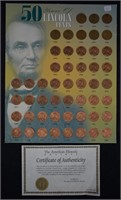 50 Years of Lincoln Coin Cents Set w/ COA