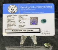 3 Cts Natural Bi Color Sapphire - Oval