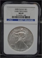 2008 Silver Eagle NGC MS69