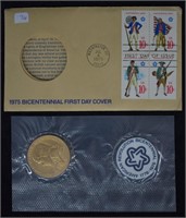 1975 Bicentennial First Day Cover & Coin Set