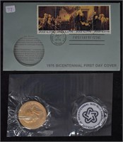 1976 Bicentennial First Day Cover & Coin Set