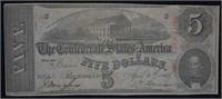 1863 Confederate $5 Banknote