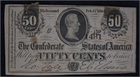 1864 Confederate 50¢ Fractional Note